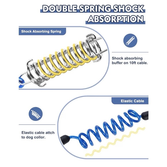 Dog Tie-Out Cable with Spring New!!! Silver - Picture 3 of 10